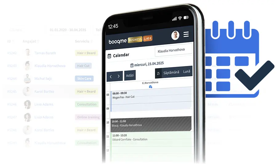 Privire de ansamblu a rezervărilor pe telefonul mobil